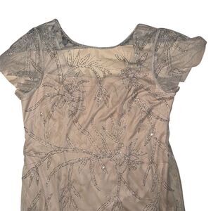 Adrianna Papell Women's Beige Long‎ Evening Gown Size 18 Formal Dress